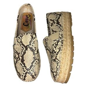 Circus by Sam Edelman Shoes Platform Cora Snake Print Espadrilles Slip on sz 10